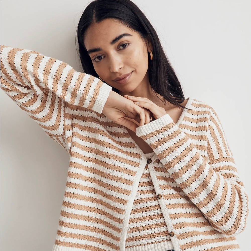 Madewell Open Stitch Cardigan in Stripe